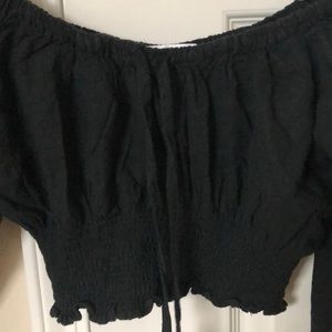 Brandy Melville Tops - Brandy Melville Black Off the Shoulder Crop Top Brandy Melville Tops - Brandy Melville Black Off the Shoulder Crop Top